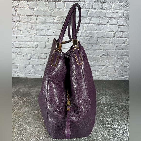 Coach Madison Phoebe Plum Pebbled Leather Shoulder Bag 26224 With COA - Picture 2 of 11